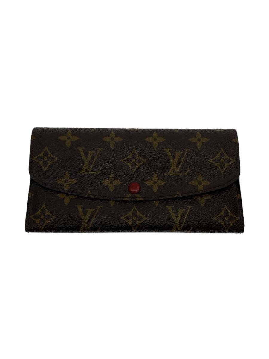 【中古】LOUIS VUITTON◆ポルト・フォイユ・エミリー_モノグラム・キャンバス_BRW_フューシャ/PVC/BRW/レディース【服飾雑貨他】
