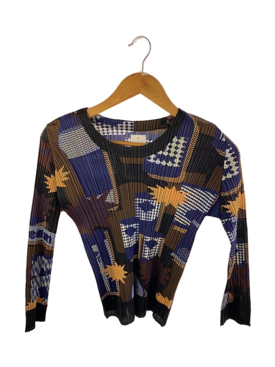 【中古】PLEATS PLEASE ISSEY MIYAKE◆GAME SCORE PLEATS TOP/3/ポリエステル/BLK/PP83-JK632//【レディースお召しもの】