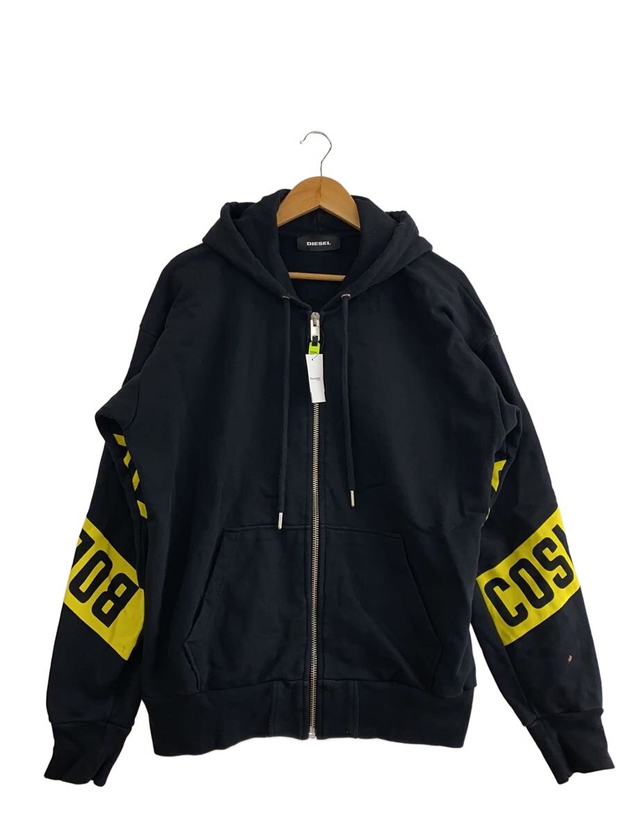 【中古】DIESEL◆ジップパーカー/M/綿織物/黒いこと【メンズウェア】