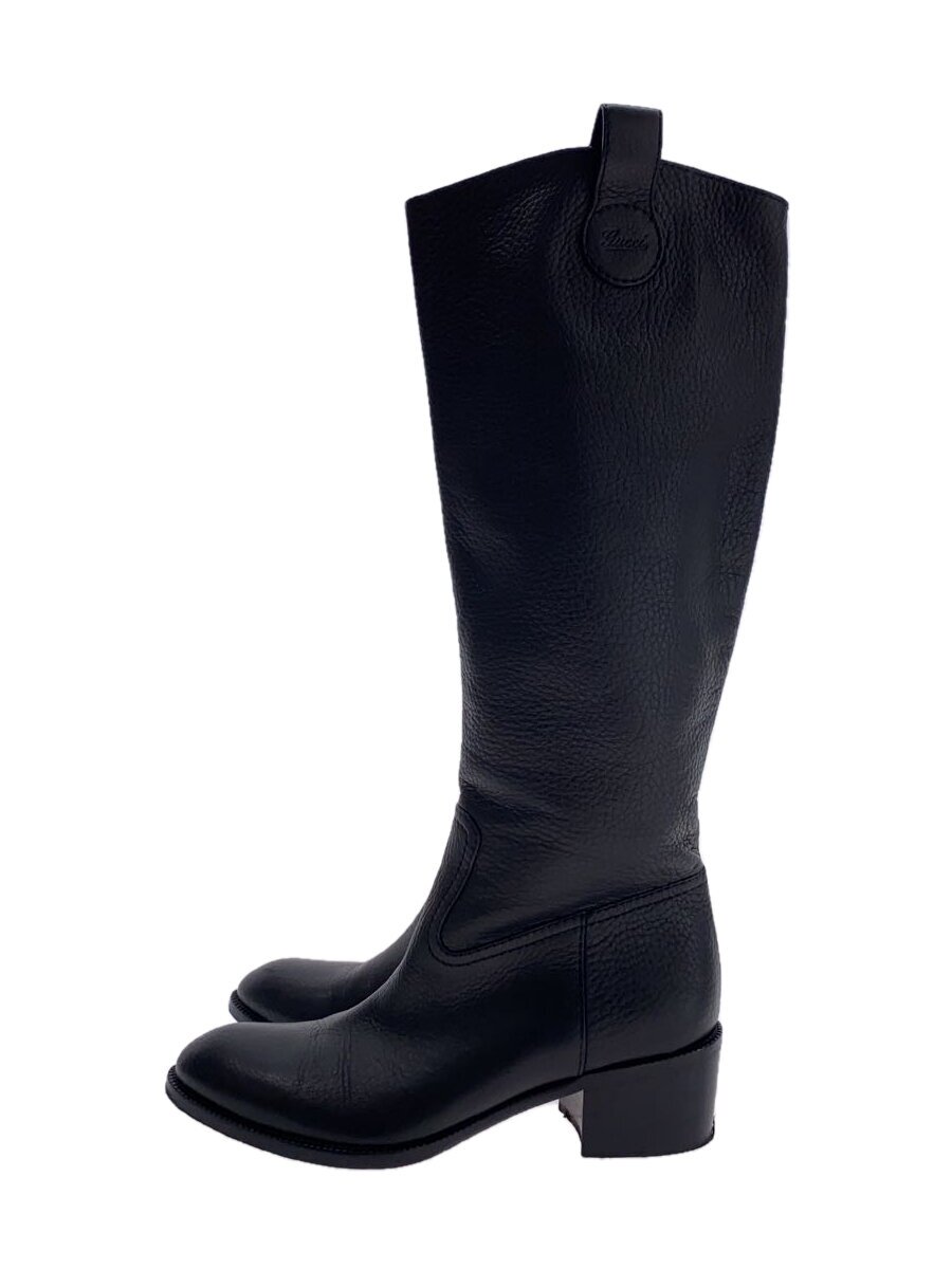 【中古】GUCCI◆ロングブーツ/35.5/BLK/なめし革/317031/当て嵌める感有/【シューズ】