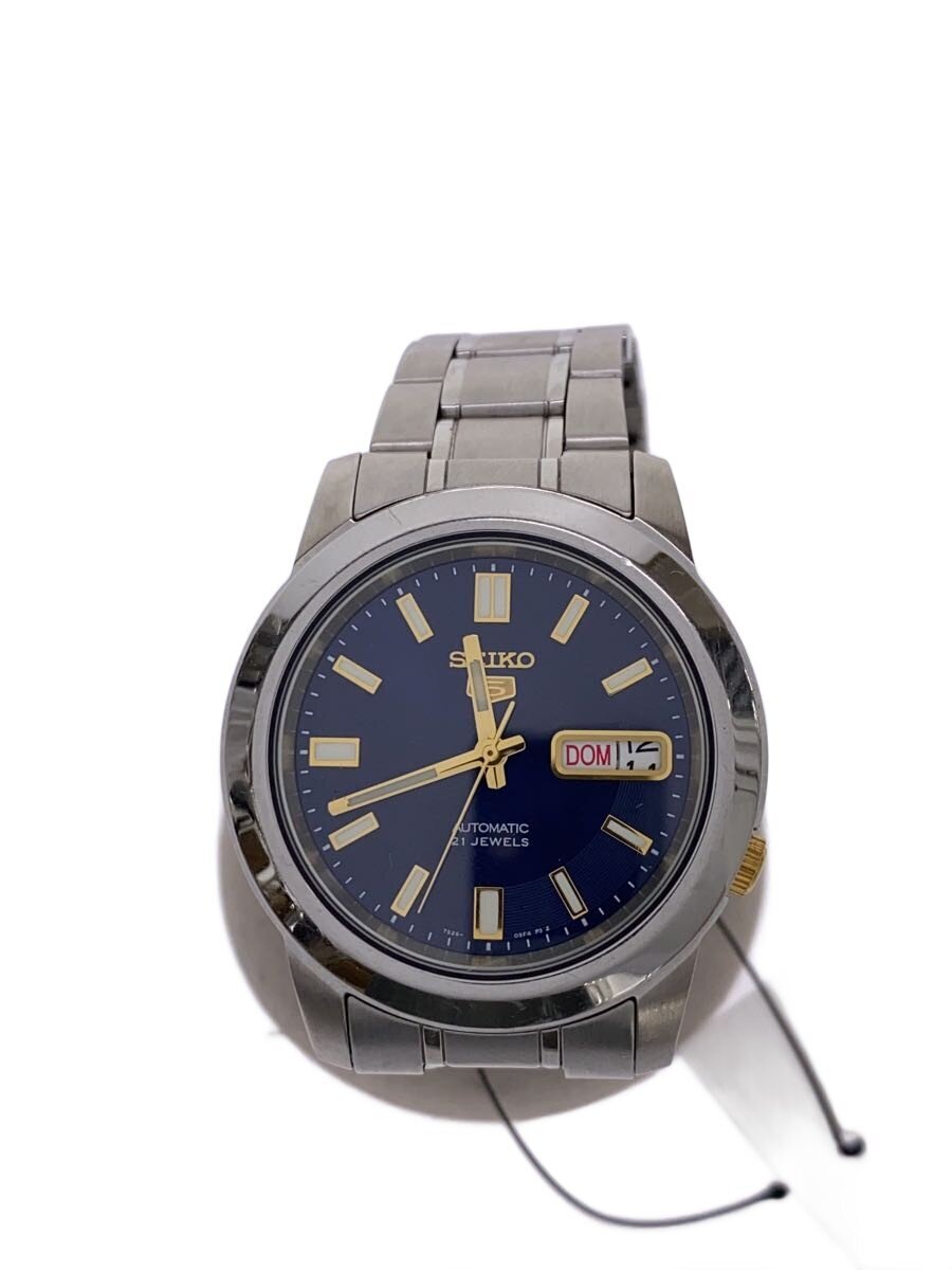 【中古】SEIKO◆自動小銃巻ウオッチ/アナログ/ステンレス鋼/NVY/SLV/7S26-02W0//【服飾雑貨他】
