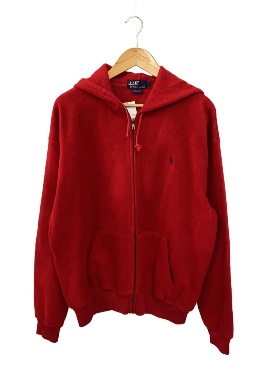 【中古】POLO RALPH LAUREN◆パーカー/L/ポリエステル/RED/無地【メンズウェア】|2nd STREET 店