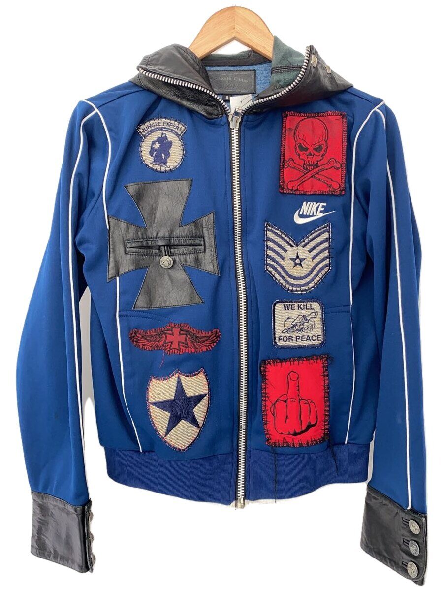 【中古】Diamond Dogs◆リメイクパーカー/ハンドサイン/スカルデザイン/レザー切替/S/ポリエステル/BLU/無地//【メンズウェア】|2nd STREET 店