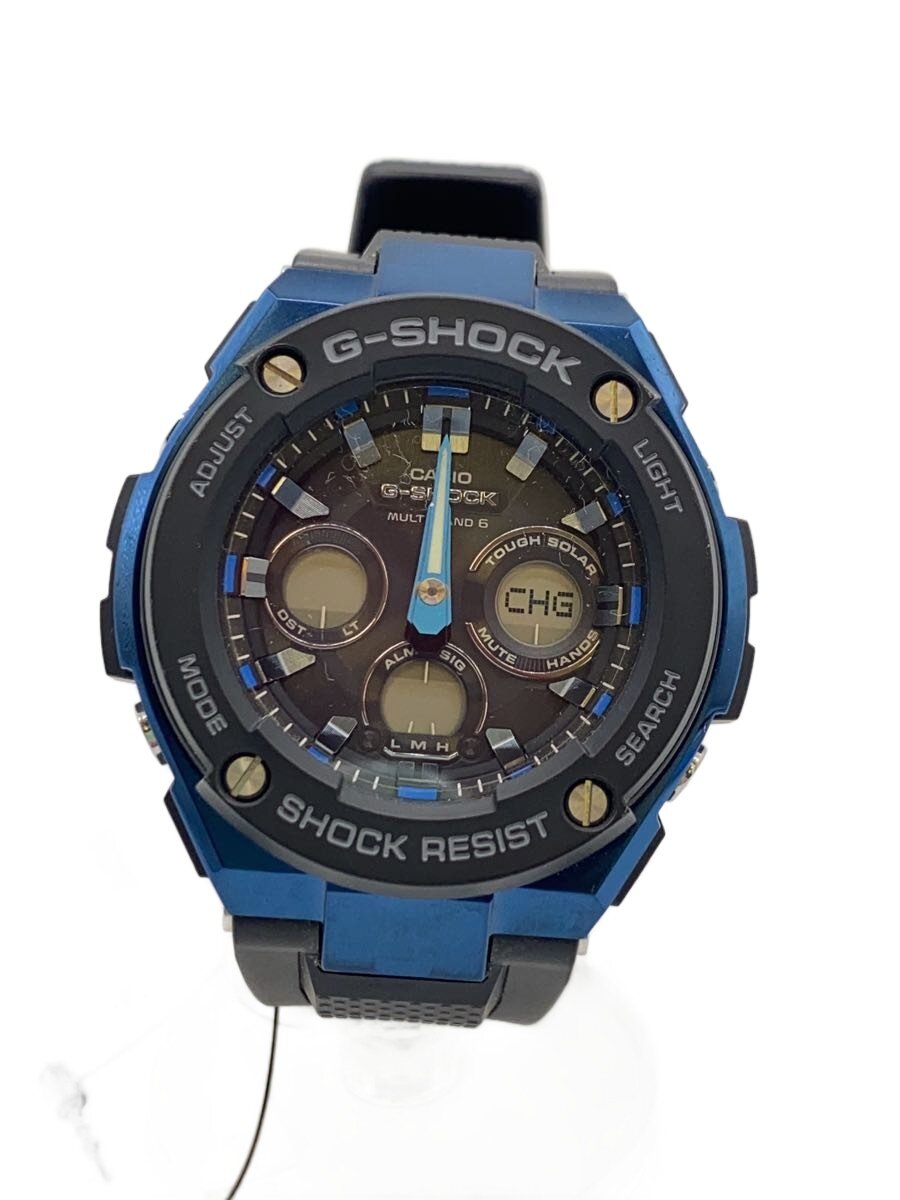 【中古】CASIO◆ソーラーウオッチ・G-SHOCK/デジアナ/BLK【服飾雑貨他】