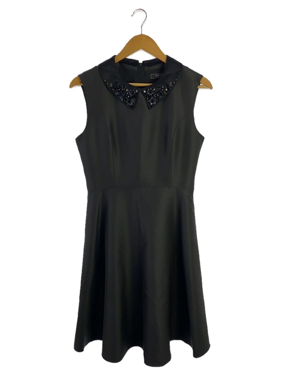 【中古】FOXEY◆半袖衣装/42/羊毛/BLK/無地/37827-a0fi15tf/dress jewel【レディースお召しもの】