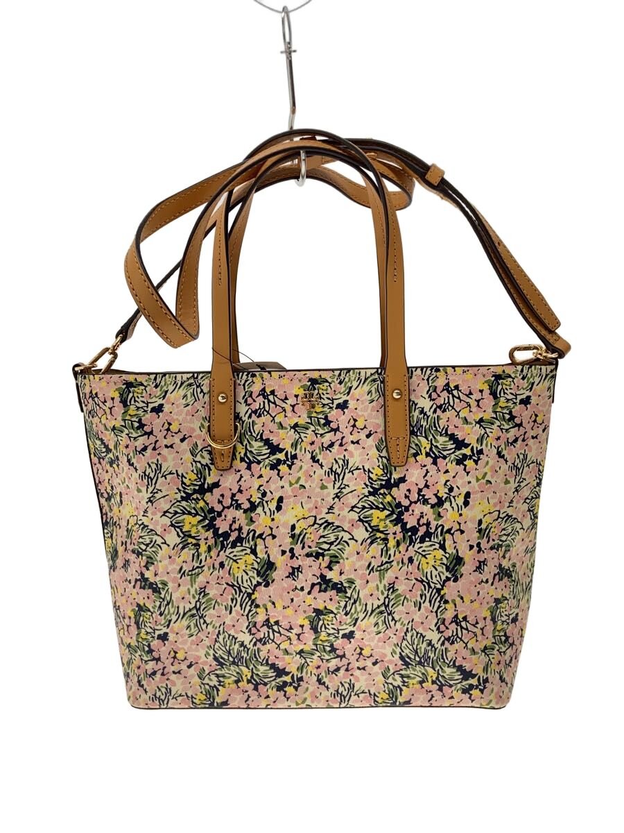 【中古】TORY BURCH◆トートバッグ/PVC/マルチ色つや/花柄/10010539【御徒面子】