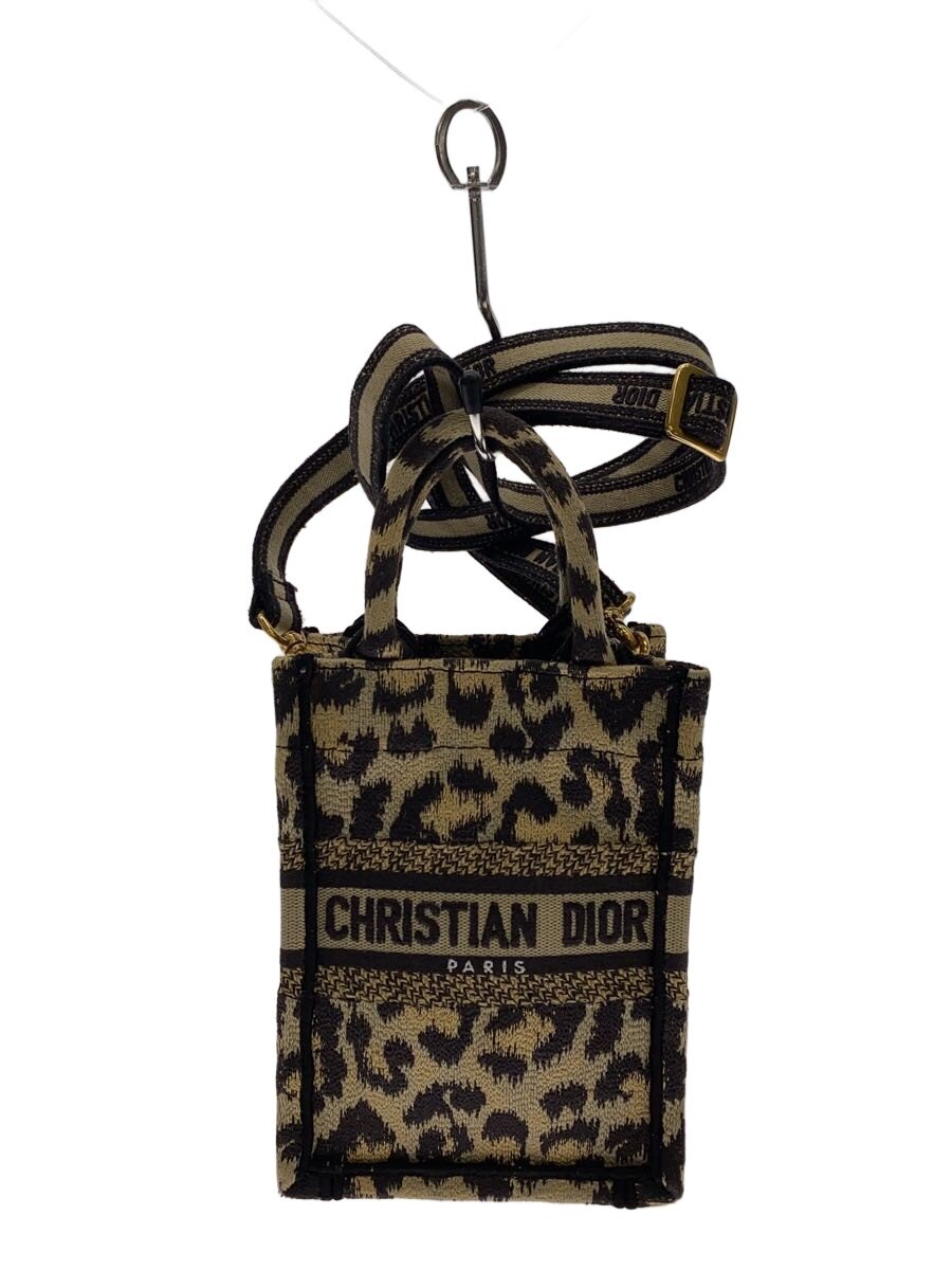 【中古】Christian Dior◆ブックトートミニ/ショルダーバッグ/帆布/BEG/毛の荒物//【御徒面子】