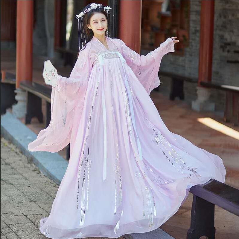 当季大流行 舞台衣装 コスプレ 漢服 ドレス 紫色 王族 貴族 M 3点セット レディース - コスプレ