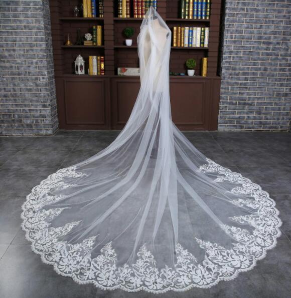 ARLUIS WEDDING メロウ刺繍ロングベール(コーム付)3m ウェディングベール ロングベール 3m【ジュディ】 その他