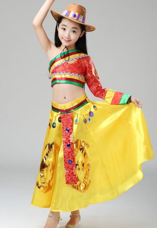 楽天市場 110 160cm子供ダンス衣装 民族衣装 中国民族舞踊ダンス衣装 帽子あり三点セット へそ出しブラウス フレアスカート 中華風コスプレ衣装 幼稚園小学校演出衣装 三七五学園祭イベント舞台衣装 ステージ服 純の洋服屋さん