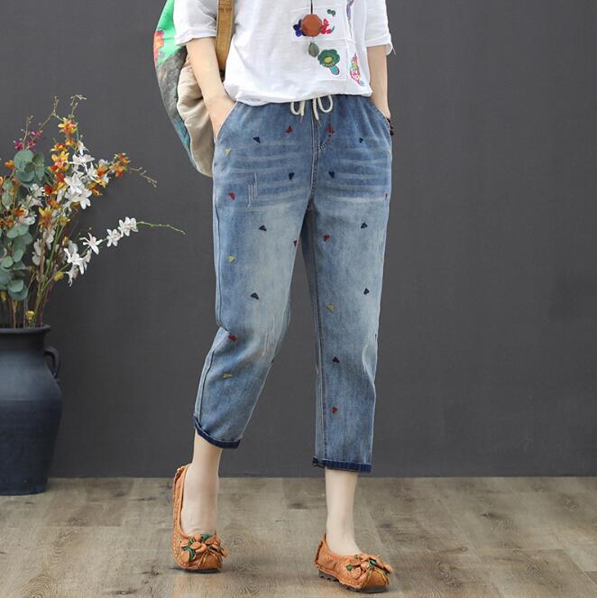 楽天市場】刺繍レース付きデニムワイドパンツ 秋新作 九分丈