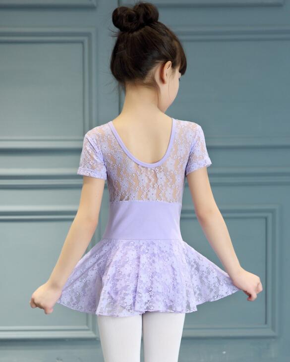 2021新入荷 バレエ レオタード 子供 ワンピース ダンス衣装 レース キッズ ジュニア 新体操 レッスンウェア 練習着 ラテンダンス衣装 半袖 紫  ピンク 110 120 130 140 150 160 qdtek.vn