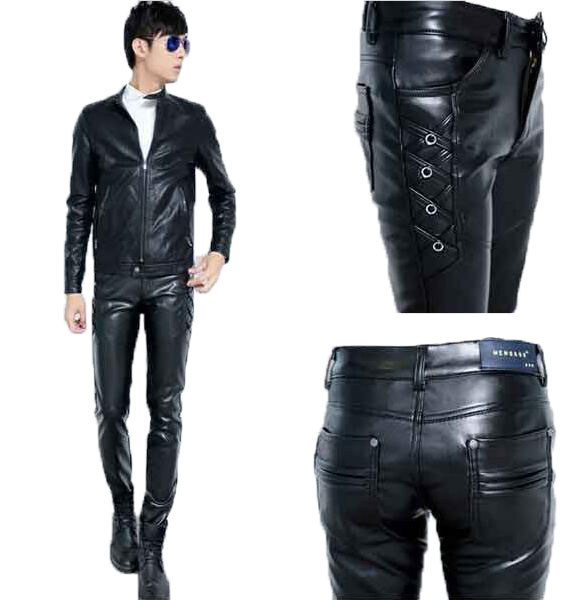 楽天市場 新品メンズレザースキニーパンツ 防寒防水スキニー ズボン Pu革 お兄系革ジャン 皮パン パンクパンツペンシルパンツ ロングスリム バイク服 日常服ロック 純の洋服屋さん