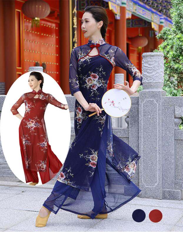 楽天市場】レディース古典舞踊ダンス衣装3点セット 黒＋赤 中華