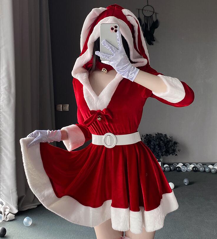 楽天市場】サンタコス レディース 可愛い サンタケープ マント付き