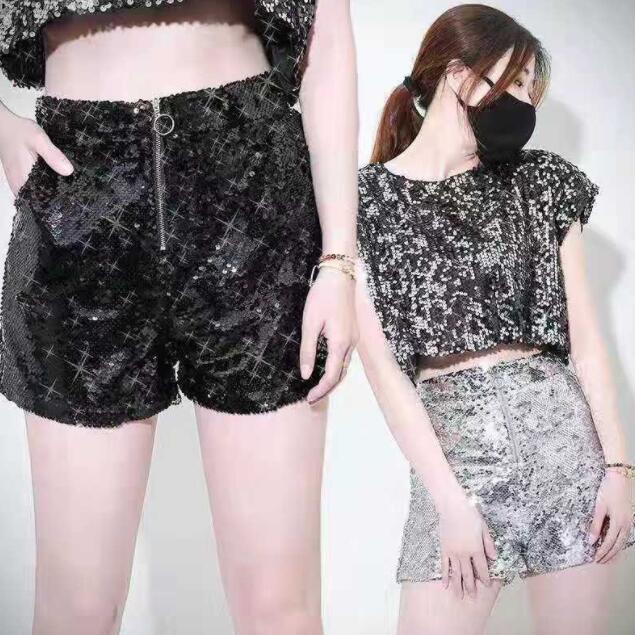 楽天市場】スパンコール ショートパンツ ミニ パンツ レディース ハイ