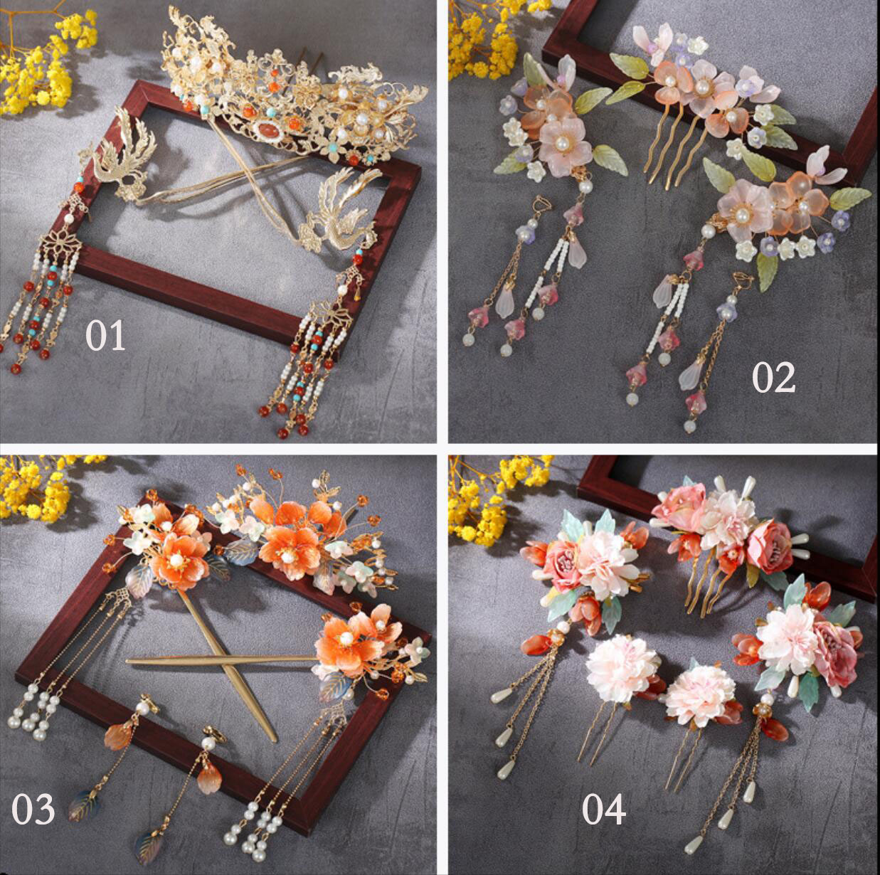 楽天市場】豪華 金ぴか かんざし 3本 フリンジ 左右セット（中国婚礼髪