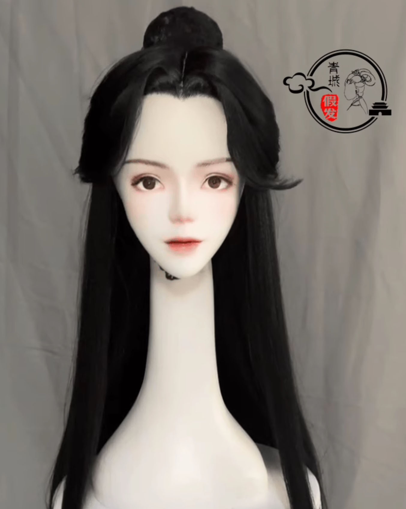 男性用 中華風 コスプレ かつら メンズ 大人 フルウイッグ 中華古代古典風 時代劇コスチューム 中国古代ヘアスタイル 全頭かつら 華流 変身 変装 コスチューム グッズ 黒 ロング髪 団子 COSPLAY 舞台 道具 漢服 着物用 中華コスプレウイッグ 手作り チュール網貼り
