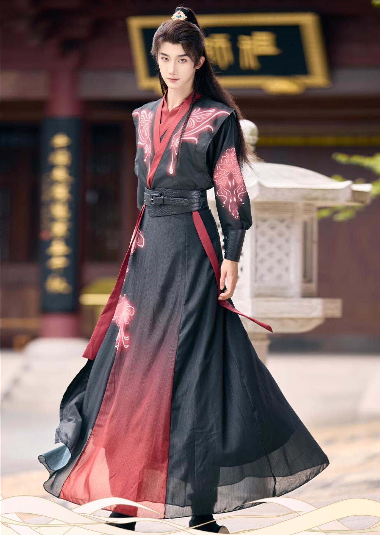 楽天市場】メンズ 漢服 5点セットアップ おしゃれ 暗黒 武侠風