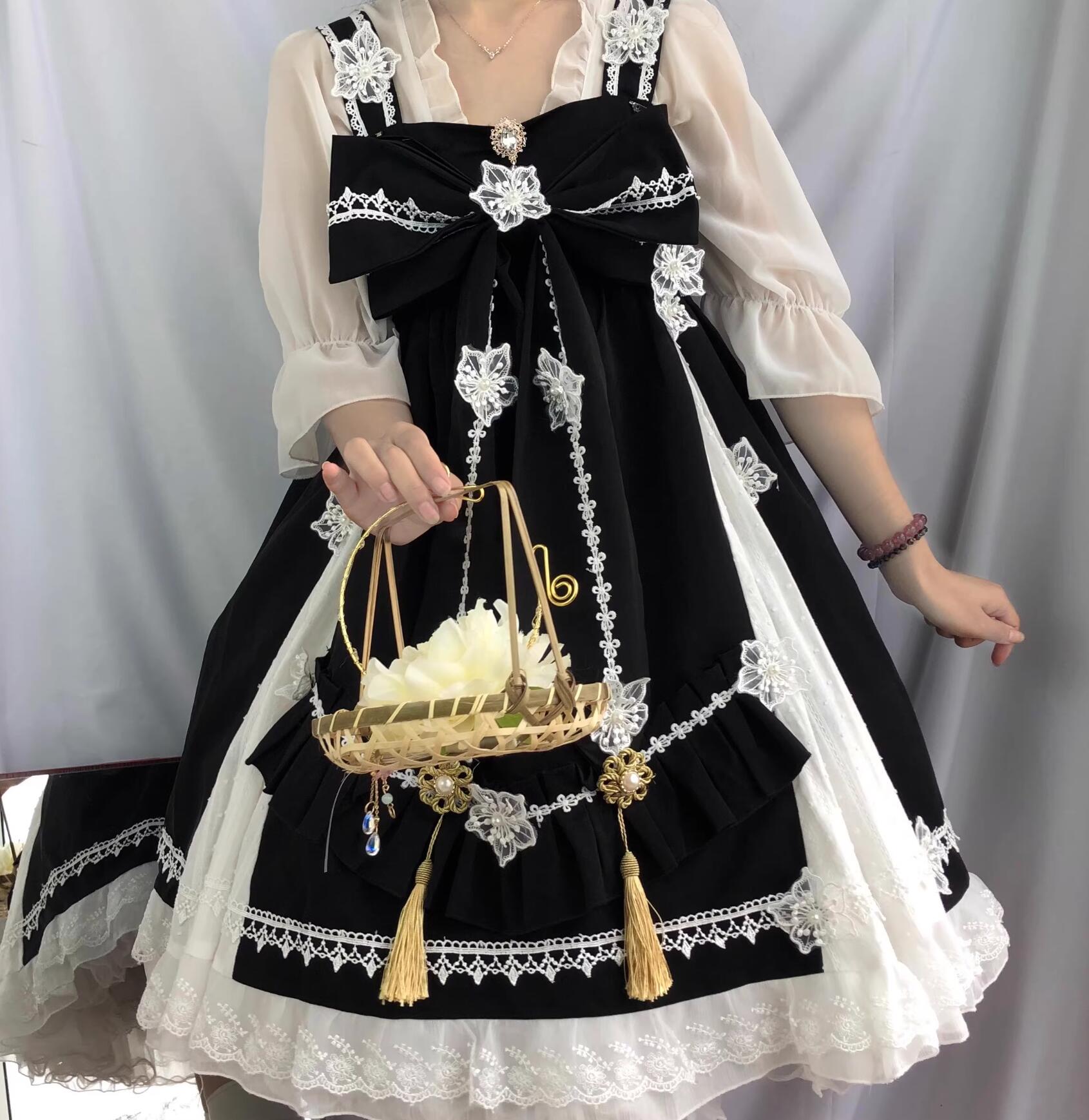 楽天市場】ロリータ ワンピース ジャンパースカート ミドル丈 A