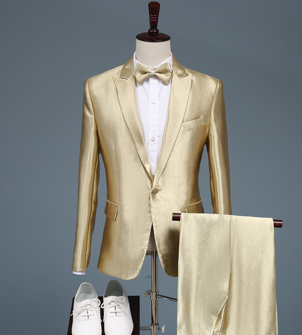 楽天市場】ステージ 衣装 メンズ カラースーツ ゴールド 金色 舞台向け