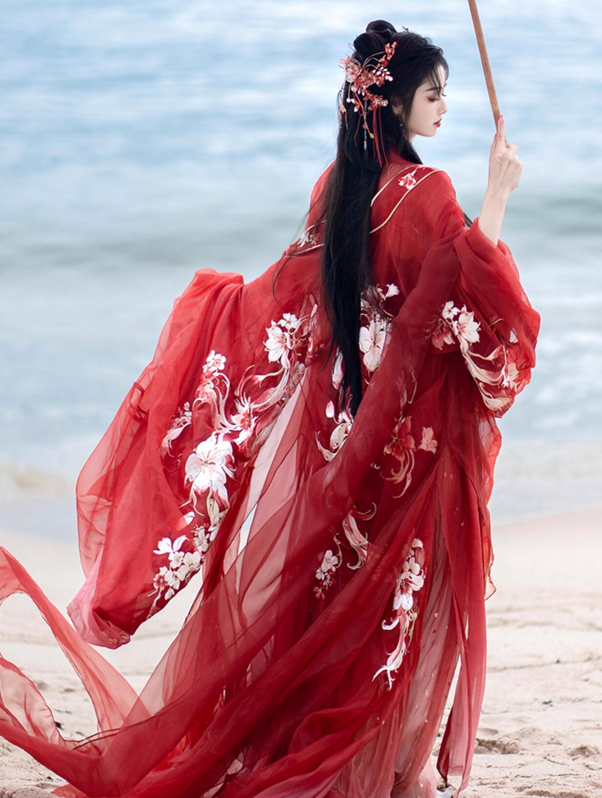 楽天市場】華やか漢服 中華コスプレ衣装 振り袖 引き裾 中国古代服装