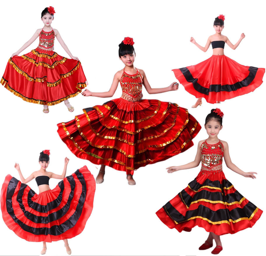楽天市場】キッズ ジュニア フラメンコ スカート フラメンコ衣装