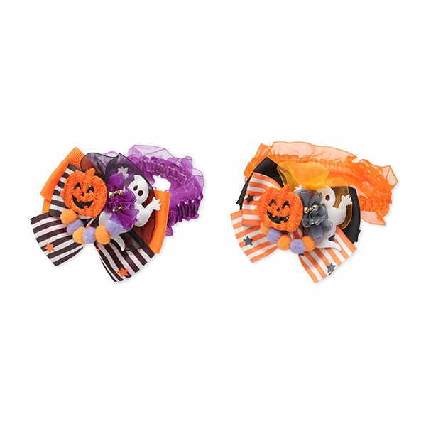 mumu、ハロウィン、幅広シュシュ(パープル①)わんちゃん猫ちゃん用 mumu、ハロウィン、幅広シュシュ(パープル①)わんちゃん猫ちゃん用