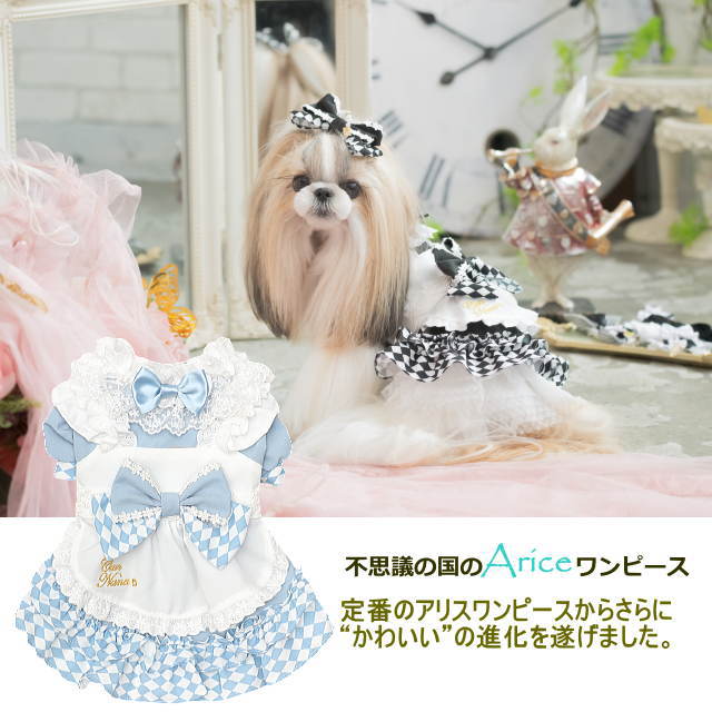 ハロウィン halloween コスプレ 犬服 きゃんナナ ドレス ワンピース 不思議の国のアリスワンピース 小型犬 超小型犬 ブルー ブラック キャンナナ cannana【クーポン配布中】 10,544円