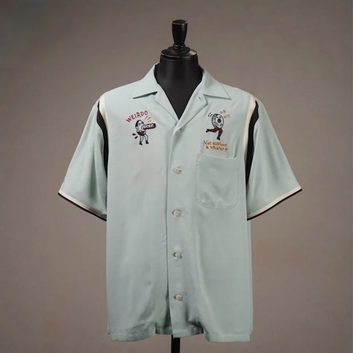 【WEIRDO】 ウィアードNuts and Bolts - S/S BOWLING SHIRTS (SAX) 突き抜く半袖プルオーバー