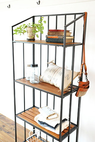 楽天市場】シェルフ5段（ディスプレイラック）【アイアン×ウッド