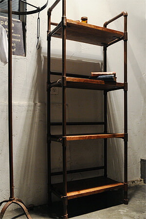 楽天市場】シェルフ5段（ディスプレイラック）【アイアン×ウッド