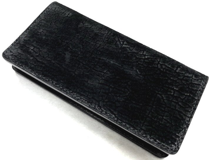 【DOLCE VITA ドルチェヴィータ】 御前上等 ヒポポタマス 河馬革 なめし革製 ロング ウォレット (BLACK/黒いこと) 黒 イタリアンなめし革 サドルなめし革 ブッテーロ ライダースウォレット 長札入れ バイカーズウォレット 札入れ 本革 なめし革 牛皮 本革 エレファント 象革 かば革 カバ バッグ・小物・ブランド雑貨-メンズ財布