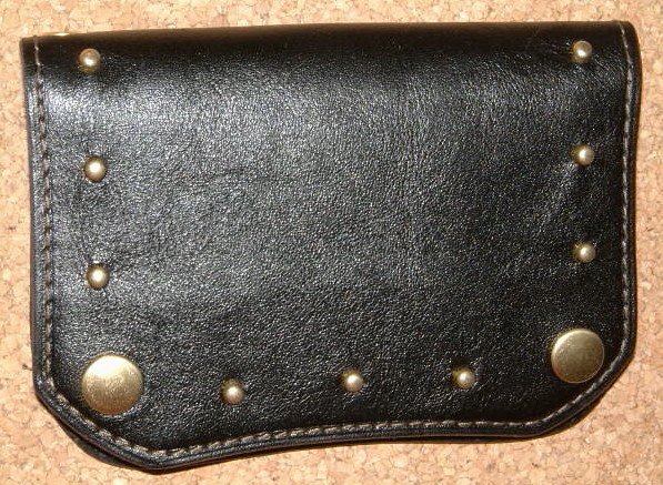 押さえる 【Groover Leather グルーバーレザー】 御前上等 新喜なめし革 ホースハイド 馬革 なめし革製 ”金管楽器製 スタッズ” カスタム 遊撃手 真っただ中 トラッカー ウォレット (茶芯黒) 黒 茶芯 黒いこと 二つ折り金入れ サドルなめし革 本革 バイカーズ ライダース 滑っこい頭顱 FLAT HEAD