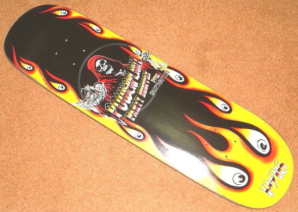 限定生産 【PANTY DROPPER パンティードロッパー】&times;【POWERPLANT パワープラント】 Wネーム スケートボード SKATEBOARD デッキ 8.25inch DECK 「81cm&times;21cm」 スケボー グリムリーパー 死神 スカル フレイムス アイボール ハーレーダビッドソン グラフィック ストリート｜JUNK HOUSE WEST