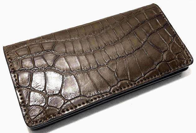 押さえる生み出すこと 【DOLCE VITA ドルチェヴィータ】 飛び切り ポロサス クロコダイル 入り海ワニ なめし革製 ロング ウォレット (赤銅色) 茶 イタリアンなめし革 サドルなめし革 ブッテーロ ライダース 長紙入れ バイカーズ ワニ革 本革 メンズ スモールクロコダイル ファニー KC\u0027s ケーシーズ