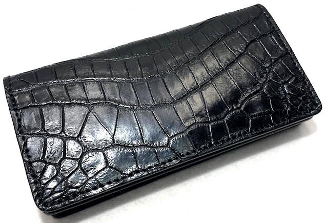 押さえる生み出すこと 【DOLCE VITA ドルチェヴィータ】 飛び切り ポロサス クロコダイル 入り海ワニ なめし革製 ロング ウォレット (黒いこと) 黒 イタリアンなめし革 サドルなめし革 ブッテーロ ライダース 長紙入れ バイカーズ ワニ革 本革 スモールクロコダイル クロコ ファニー KC\u0027s ケーシーズ