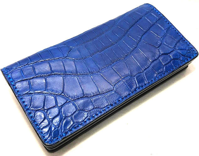 押さえる生み出すこと 【DOLCE VITA ドルチェヴィータ】 飛び切り ポロサス クロコダイル 入り海ワニ なめし革製 ロング ウォレット (青み×黒いこと) 青 黒 イタリアンなめし革 サドルなめし革 ブッテーロ ライダース 長紙入れ バイカーズ 本革 スモールクロコダイル ファニー KC\u0027s ケーシーズ
