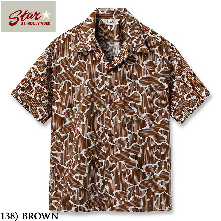 No.SH39714 STAR OF HOLLYWOODTYPEWRITER COTTON OPEN SHIRT&ldquo;WATER SURFACE&rdquo;｜Junky Special