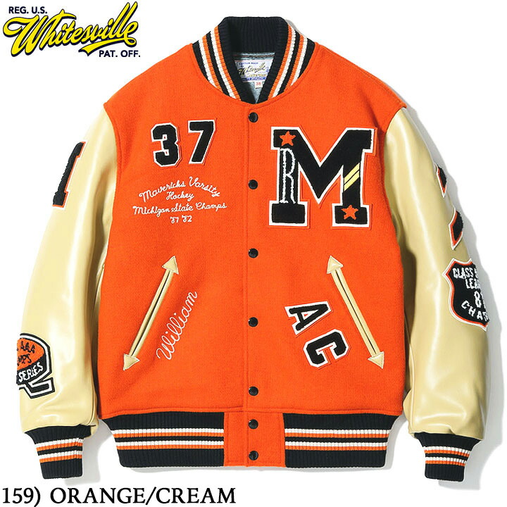 No.WV15782 WHITESVILLE ホワイツビル30薬局衡オンス. WOOL MELTON AWARD JACKET“MAVERICKS”