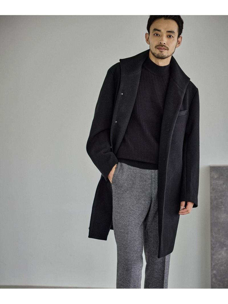 ウールライクスタンドコート JUN STANDARD PICKS ジュン スタンダード ピックス ジャケット・アウター その他のジャケット・アウター グレー ブラック【送料無料】[ Fashion]