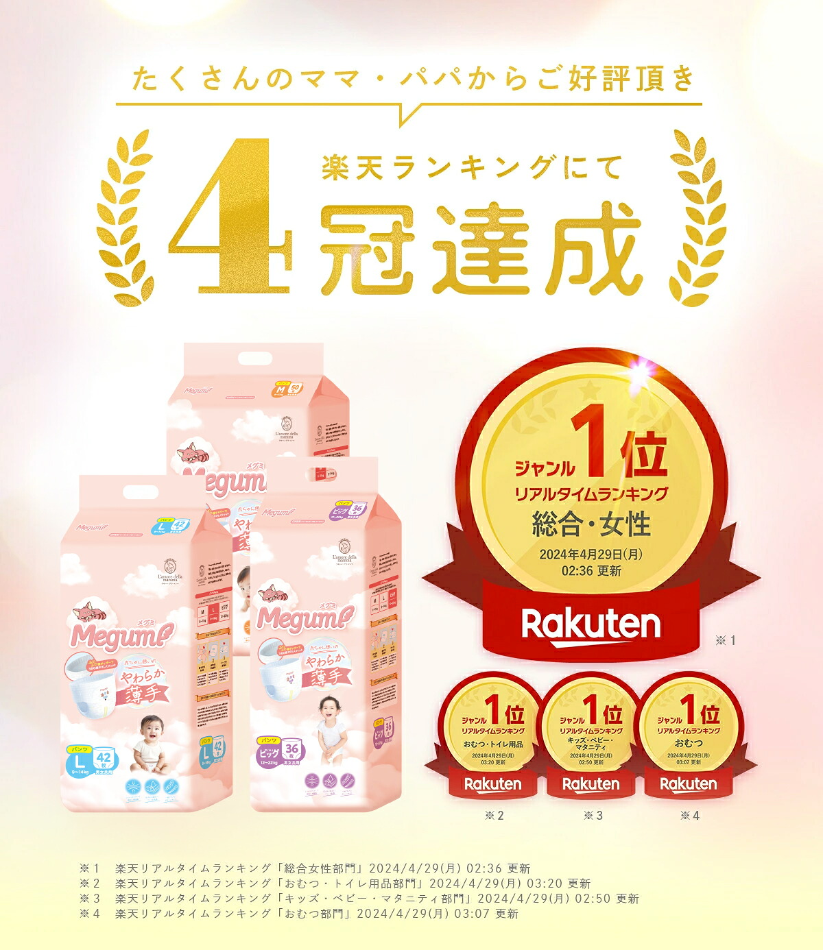 新発売[楽天最安値/1枚19.37円〜送料無料]NEW Megumi オムツ パンツ