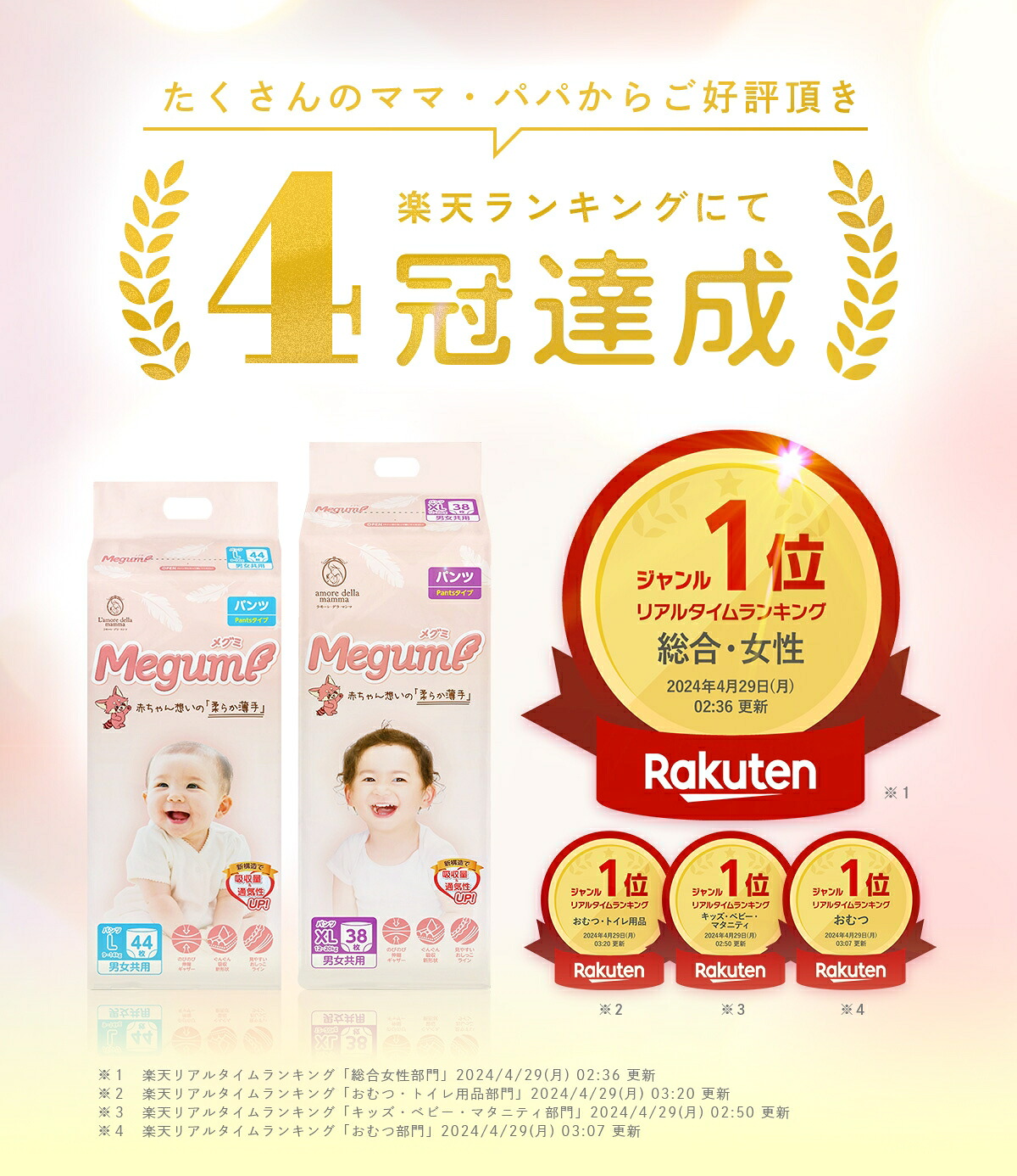 新発売[楽天最安値/1枚22.01円送料無料]Megumi オムツ パンツ L 9-14kg 