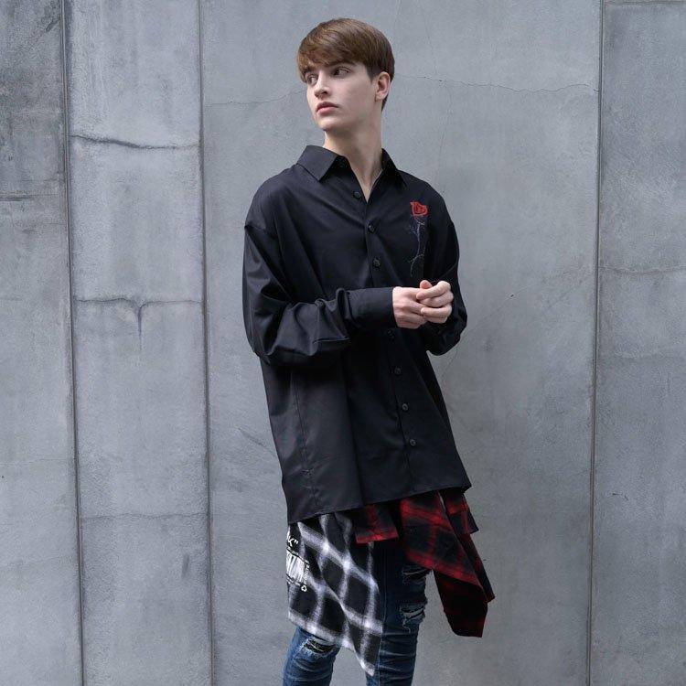 LOGO×CODE フェイク巻きスカート JURY BLACK