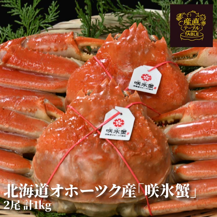 北海道オホーツクのズワイガニ『咲氷蟹』 2尾 計1kg 冷凍 ギフト 贈答用 お歳暮 お中元 冷凍発送 ずわいがに 海鮮 ずわい蟹 蟹 カニ カニ脚 お中元