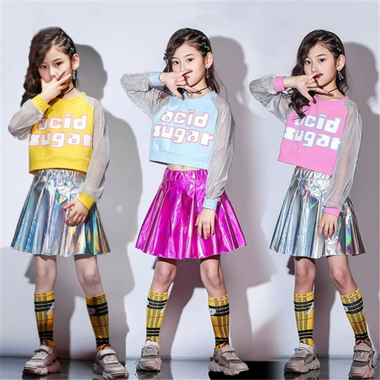 楽天市場 ダンス 衣装 ヒップホップ キッズダンス衣装 Hiphop 子供 女の子 ダンススカート 子ども パーカー B系 レザースカート 派手 ｔシャツ 110 170cm Just For You Online Store