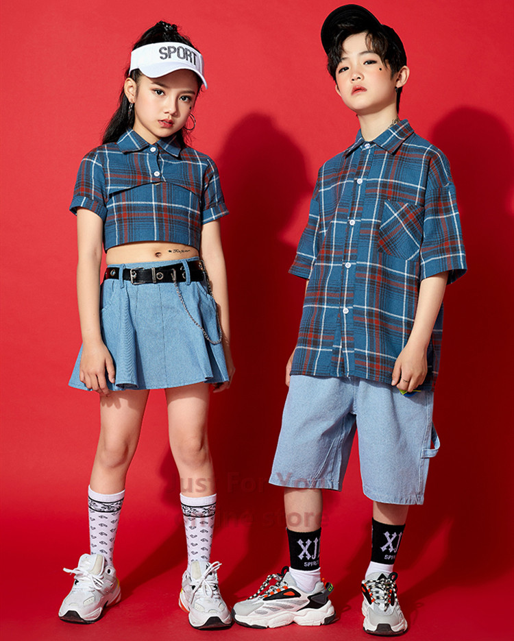 子供 ダンス 衣装 ヒップホップ キッズ ダンス 衣装 ヒップホップ 半袖 シャツ スカート タンクトップ 3点セット ストリート 原宿系 舞台 演出 注目 チェック柄 ジャズダンス かっこいい 競技 へそ出し 韓国子供服 Devils Bsp Fr