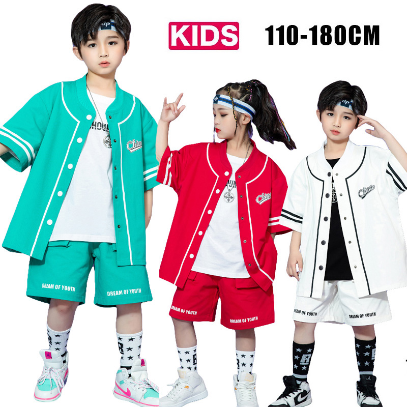 市場 キッズ ハーフパンツ 子供服 半袖 ヒップホップ 韓国 男の子 トップス シャツ ダンス衣装 ガールズ 半ズボン パンツ