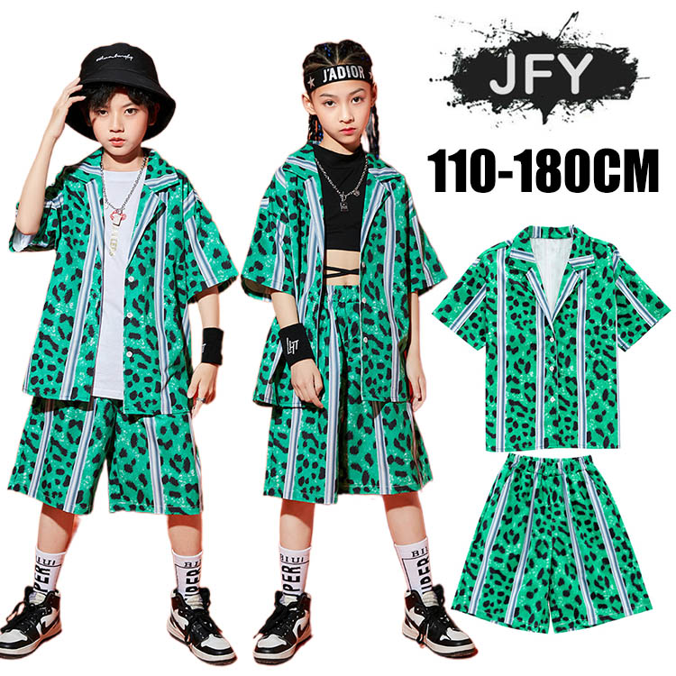 キッズダンス衣装 子供服 派手 ヒップホップ ストリート パンツ カラフル 韓国 ファッション ガールズ 男女兼用 半袖 Tシャツ 舞台服 発表会 応援団 練習着 体操服 人気 おしゃれ 舞台効果抜群 新作 激安超特価