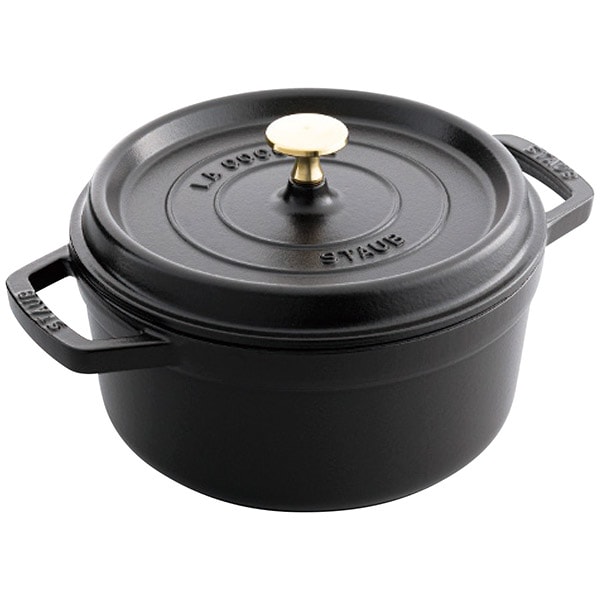 【香典返し 送料無料】 ストウブ 調理器具 ギフト 鍋 staub 両手鍋 22cm ピコ ココット ブラック オーブン IH対応 保温 キッチン用品 引き出物 四十九日 引出物 お返し 喪中 法事 お供え物 満中陰志 忌明け 49日 挨拶状 粗供養 品物 お礼 40509-305-0｜ジャストハート 香典返し 法事法要